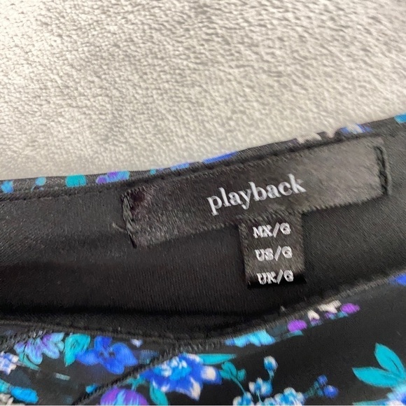 Playback Mini Dress Lined Floral Large V-Neck Halter Elastic Waist - Picture 7 of 11